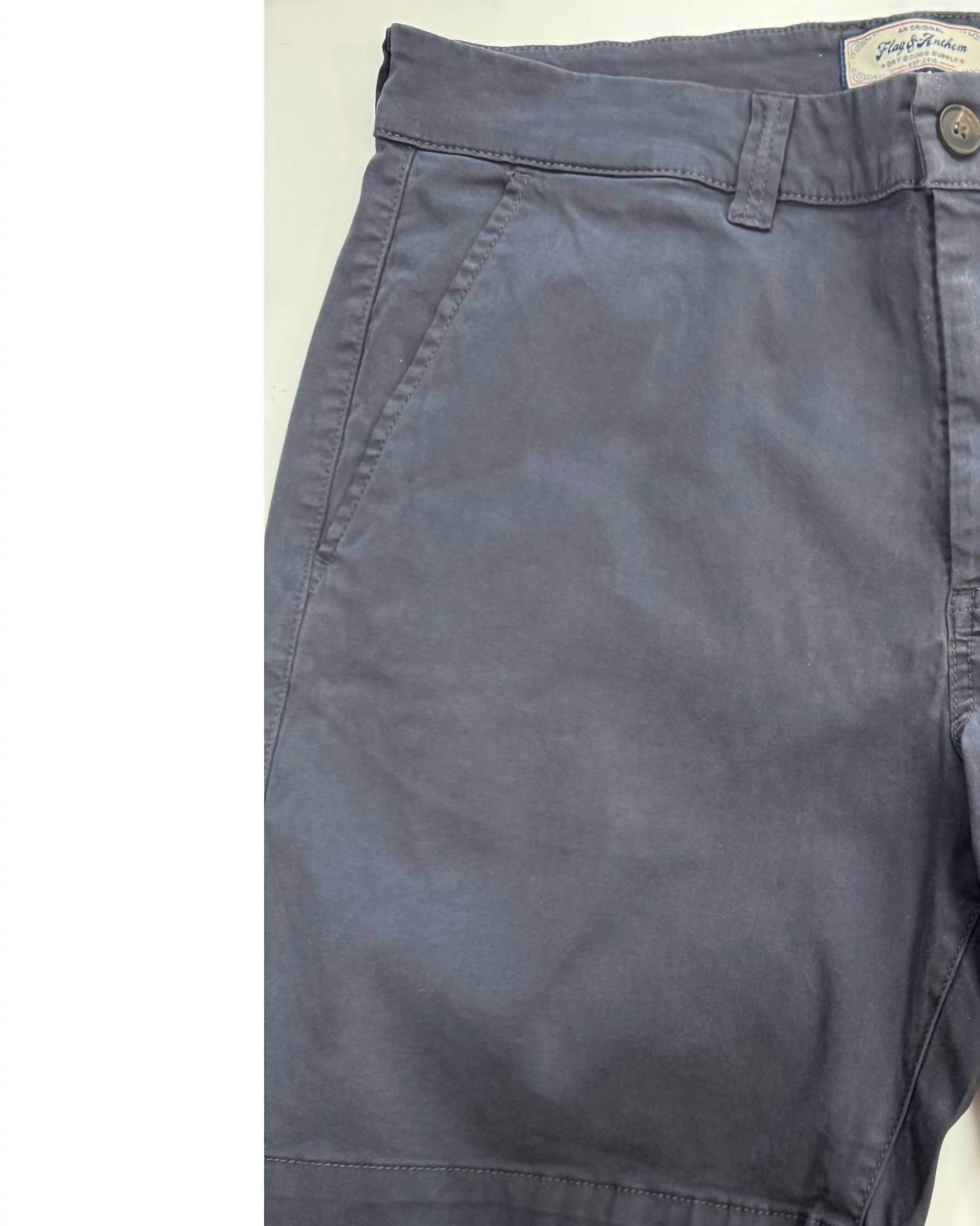 Flags & Anthem Men's Stilwell Garment Dye Short in charcoal - men's shorts - detail view