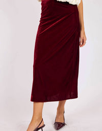 Sage The Label - Twilight Spell Stretch Velvet Bias Midi Skirt