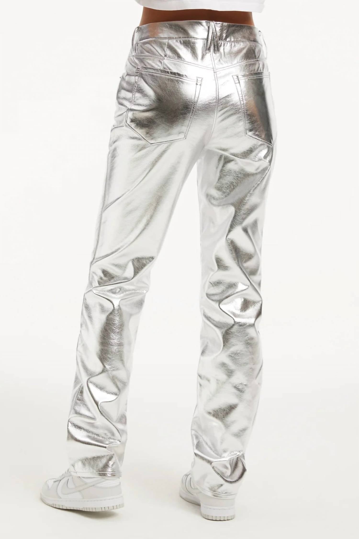 Good American - Good Icon Metallic Faux Leather Pants