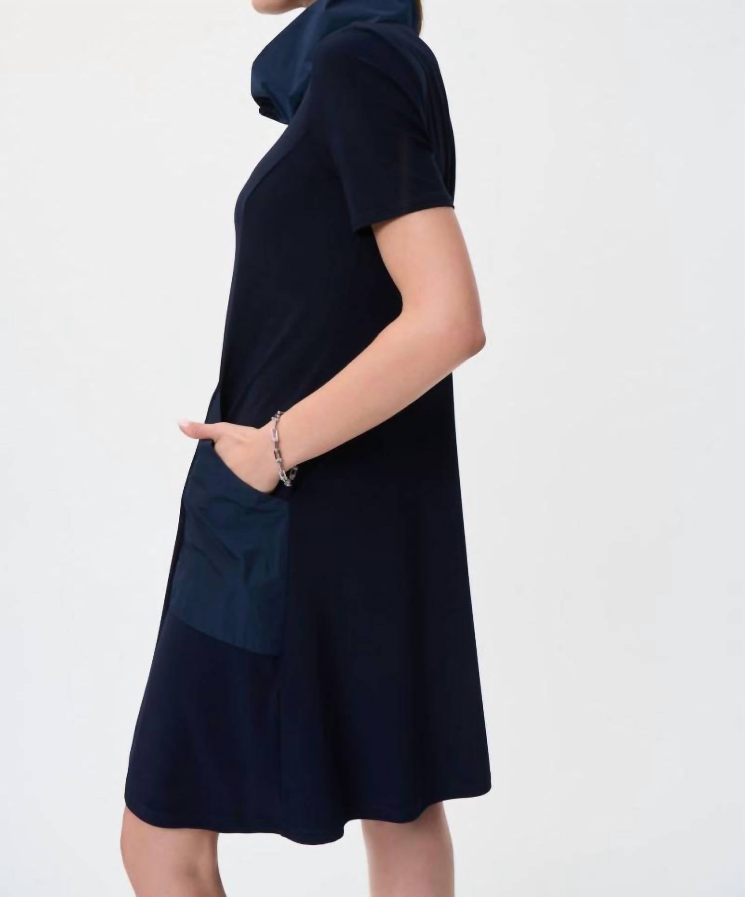 Joseph Ribkoff Sarah Short Sleeve Dress in midnight blue - women's dress - view 4