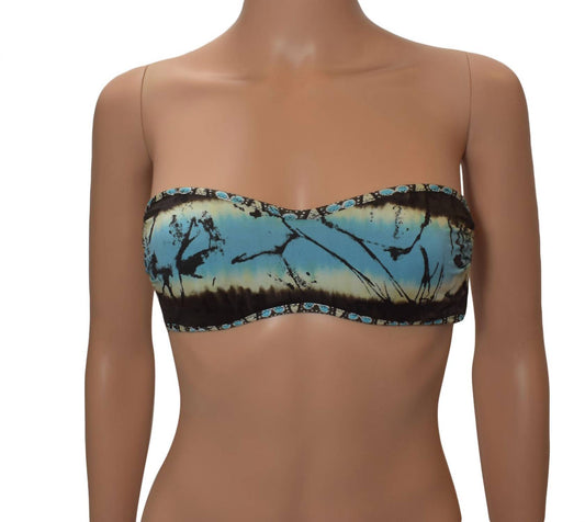 Women's Floral Reversible Bandeau Top Swimsuit