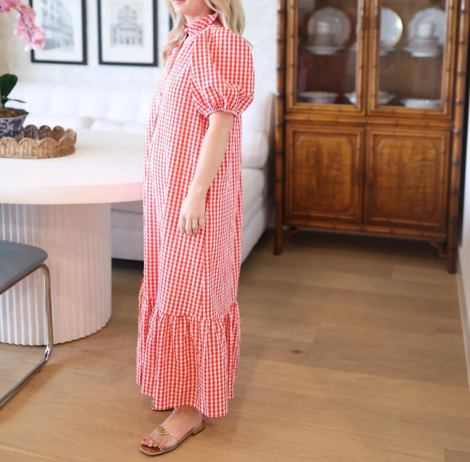 Entro - Ruth Gingham Midi Dress