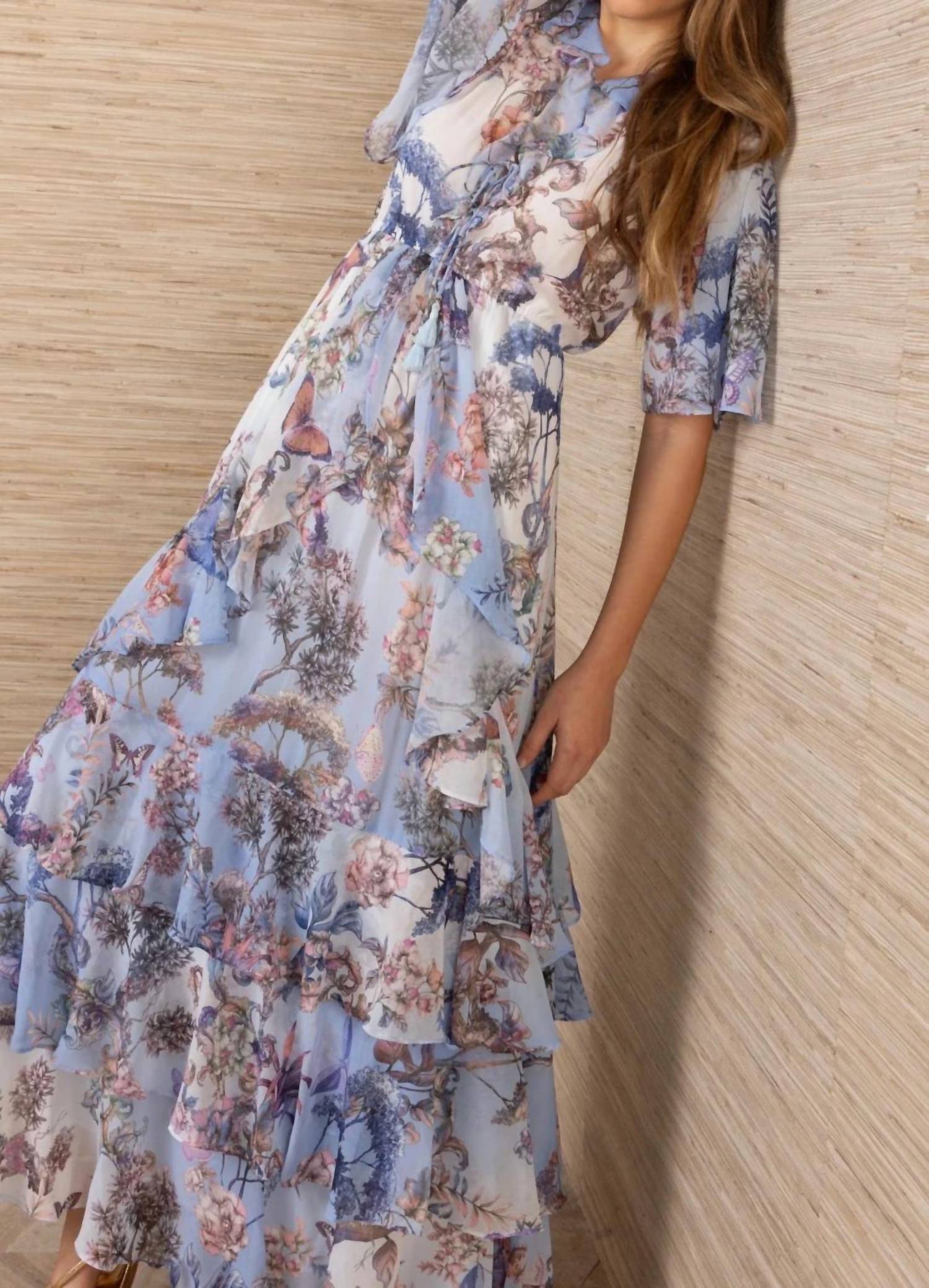 Hale Bob - Short Sleeve V Neck Maxi Dress
