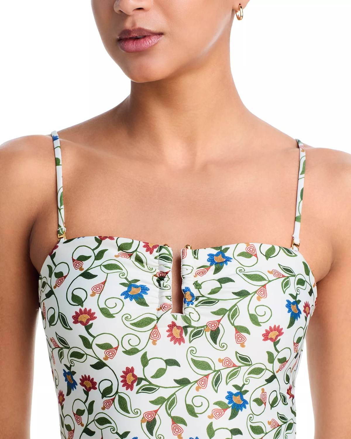 Farm Rio - Flora Tile Bandeau One Piece Swimsuit