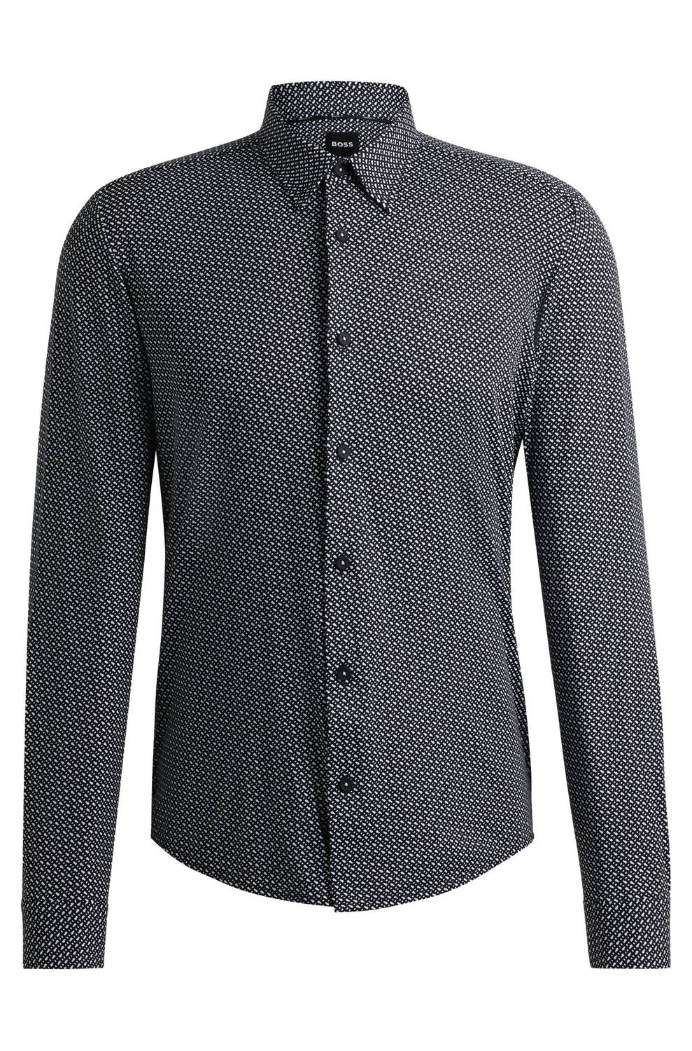Hugo Boss - Slim Fit Technical Stretch Monogram Shirt
