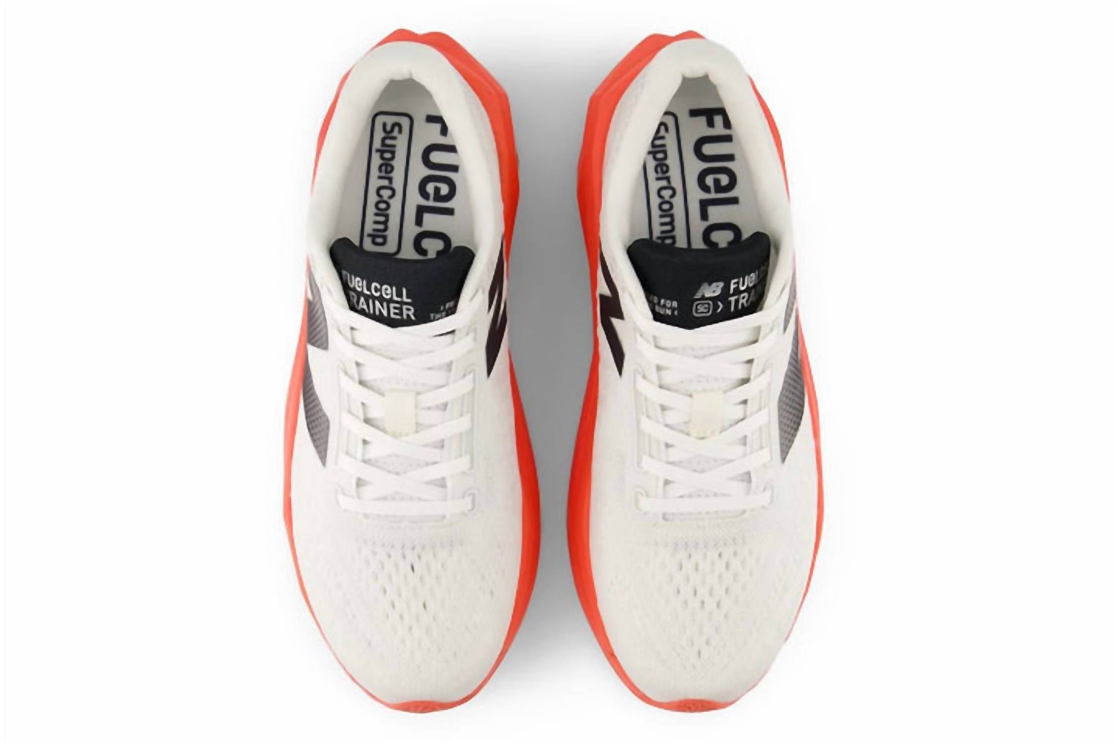 New Balance Men's Fuelcell Supercomp Trainer V3 Shoe in urgent red sea salt - men's shoe - alternate view