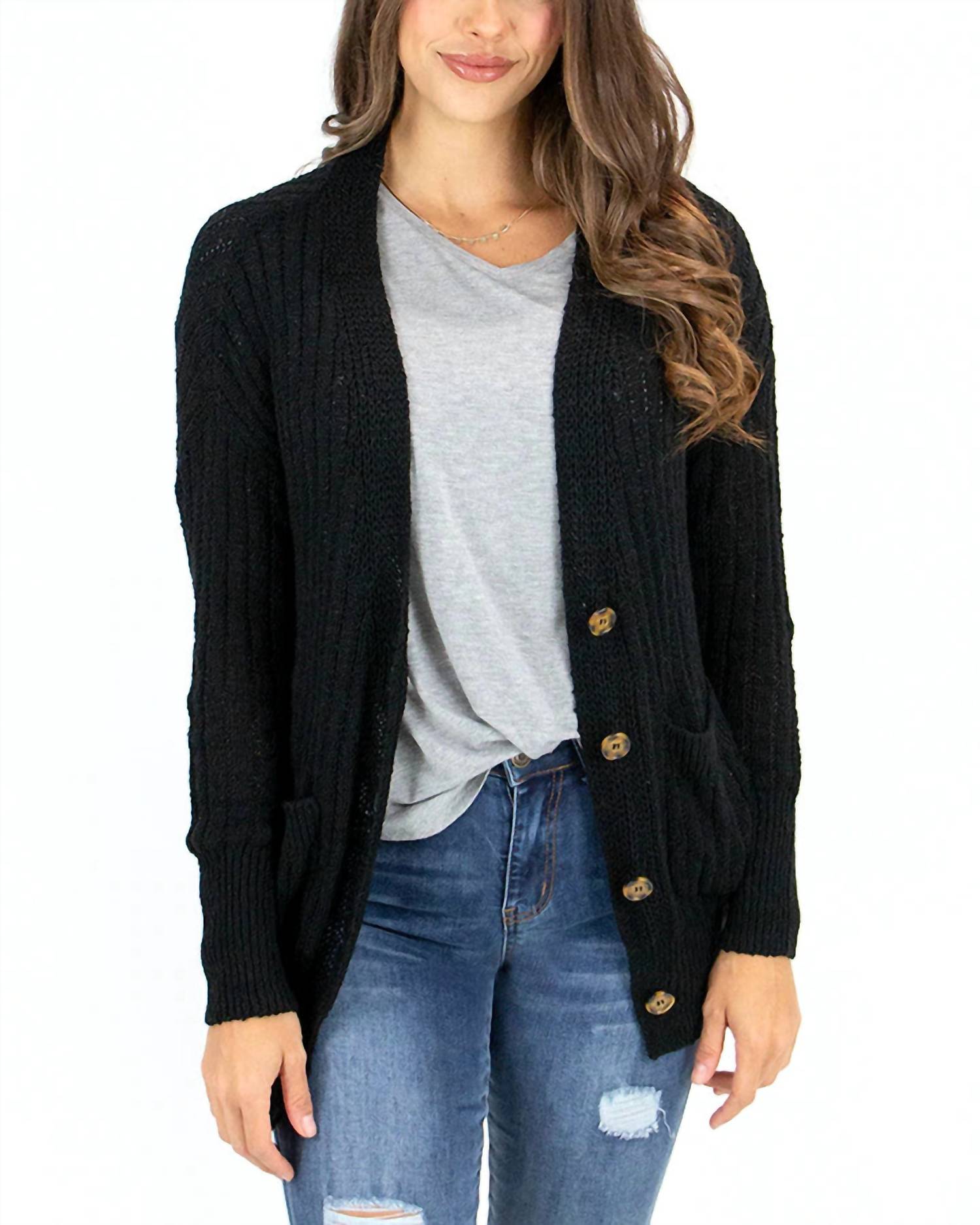 Grace And Lace - Slouchy Knit Cardigan
