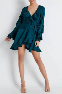 Patbo - Ruffle Sleeve Mini Wrap Dress