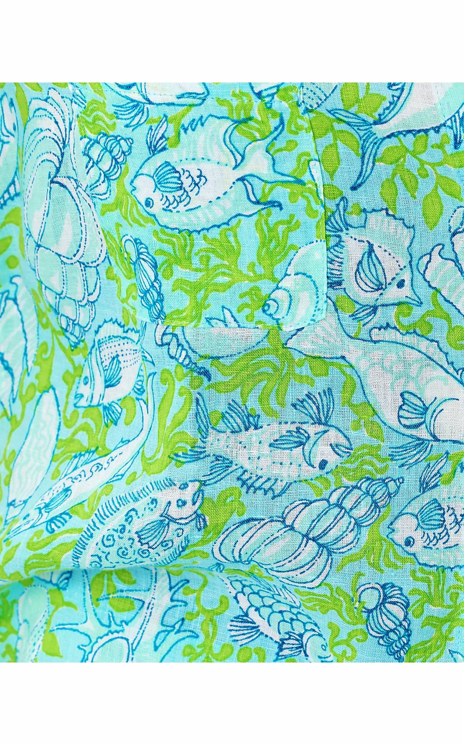 Lilly Pulitzer - Sea View Linen Button Down Shirt