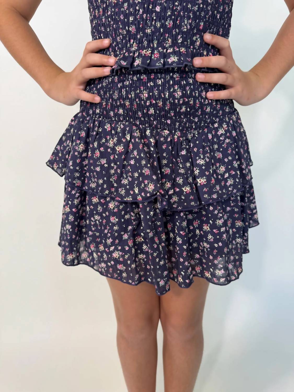 Katie J NYC Girls Brooke Skirt in midnight ditsy - kids' skirt