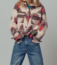 Urban Daizy - Aztec Print Long Sleeve Jacket