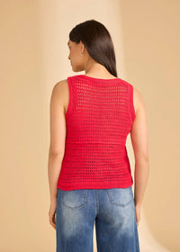 Fdj - Sleeveless Textured Crochet Sweater