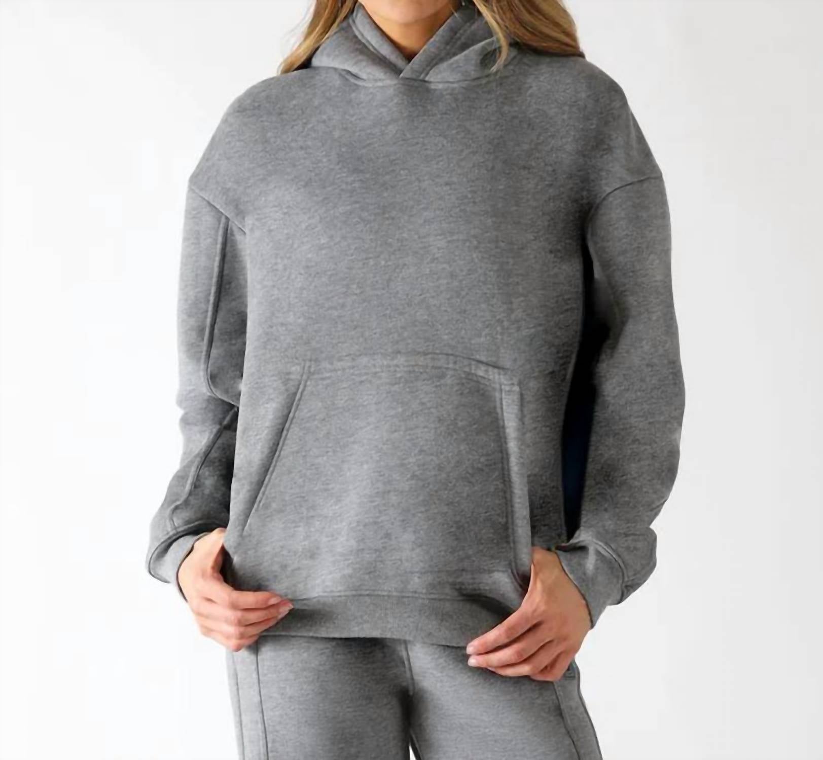 glyder Buffalo Pullover Hoodie in carbon heather - women's top