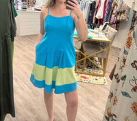 Joy Joy - Coastal Pleated Block Sundress