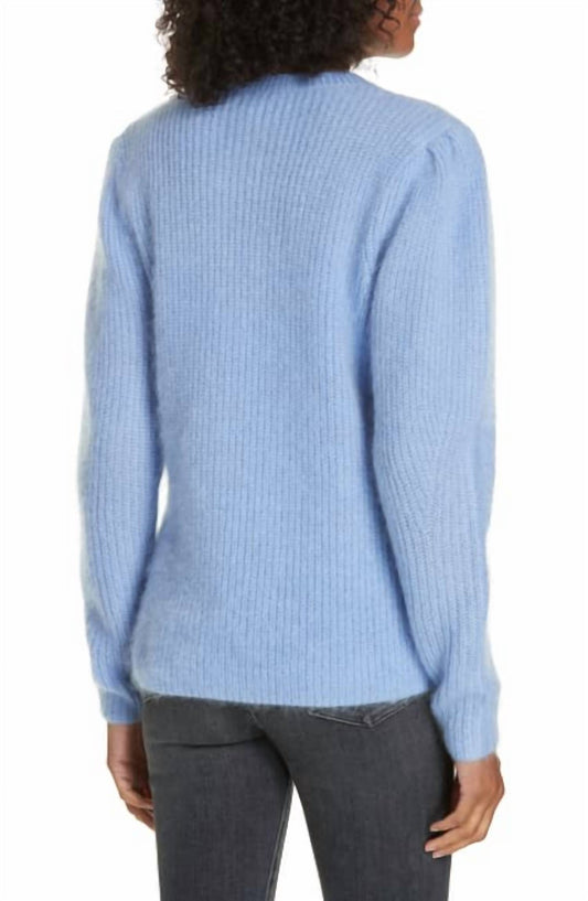 Lewit - Mohair Blend Crew Neck Fuzzy Puff Sleeve