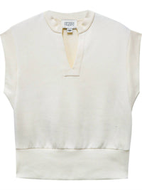Fifteen Twenty Morgan V Neck Top in cream 1 - women's t-shirt - view 4