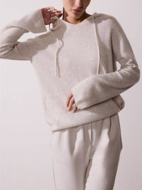 Brochu Walker Cashmere Seamless Hoodie in mist melange - women's top - view 7