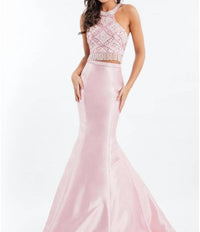 Rachel Allan - Two-piece Beaded Mikado Prom Gown