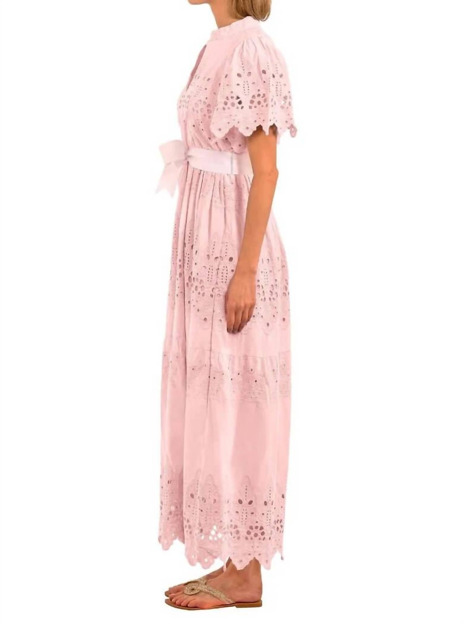 GRETCHEN SCOTT Magnifico Midi Dress Plus in pink - women's dress - detail view