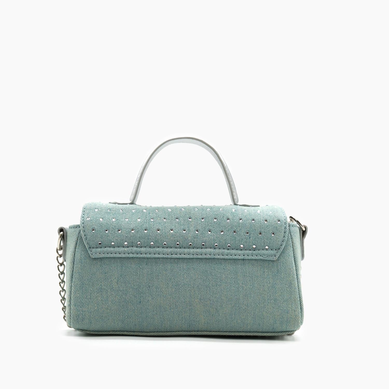 Like Dreams - Women's Beagle Studded Denim Crossbody Bag