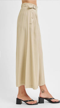 RISEN Wide Leg Linen Pants in beige - women's pants - detail view