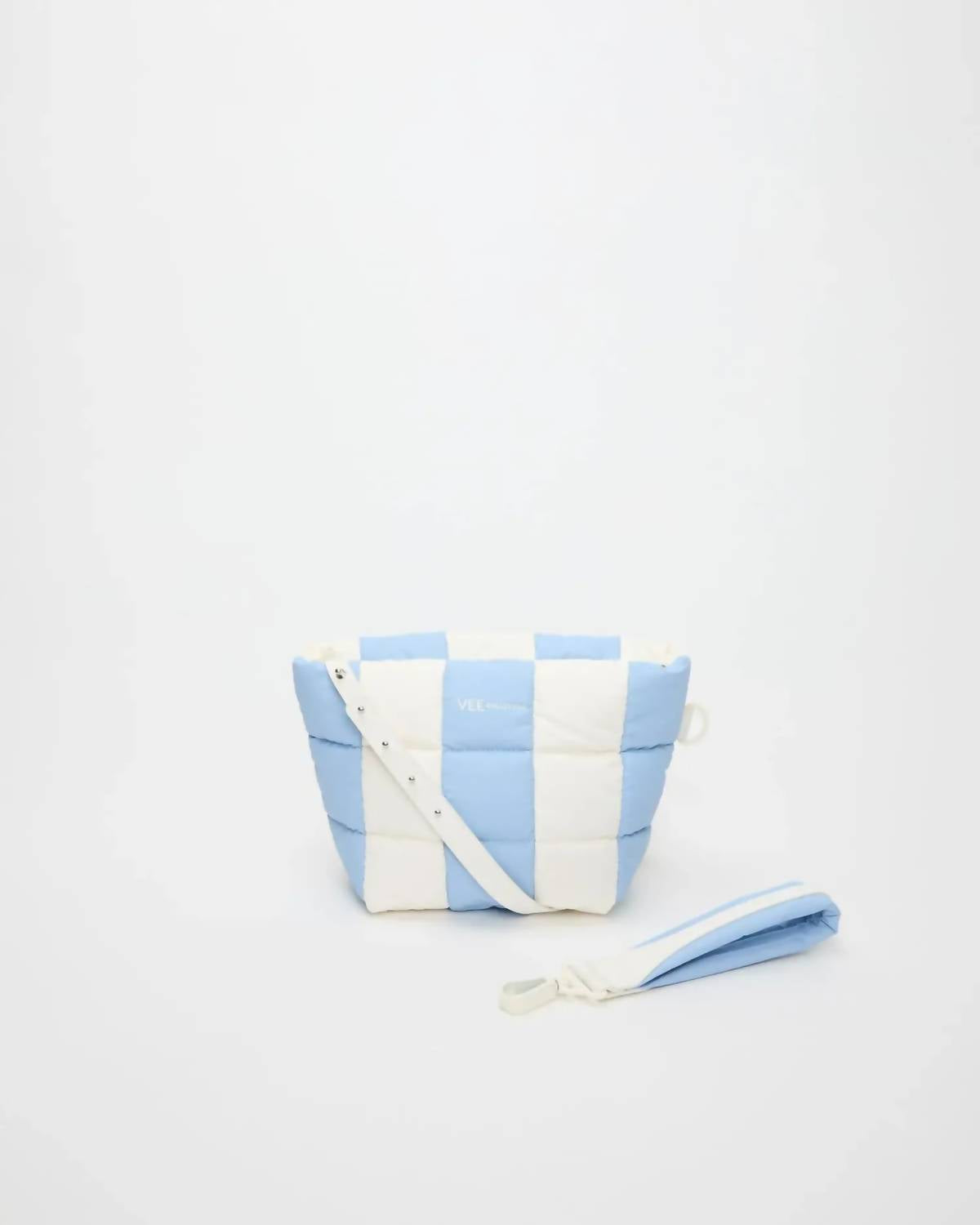 VEE Collective Women's Porter Clutch Bag in cerulean marshmallow stripes - women's bag - alternate view