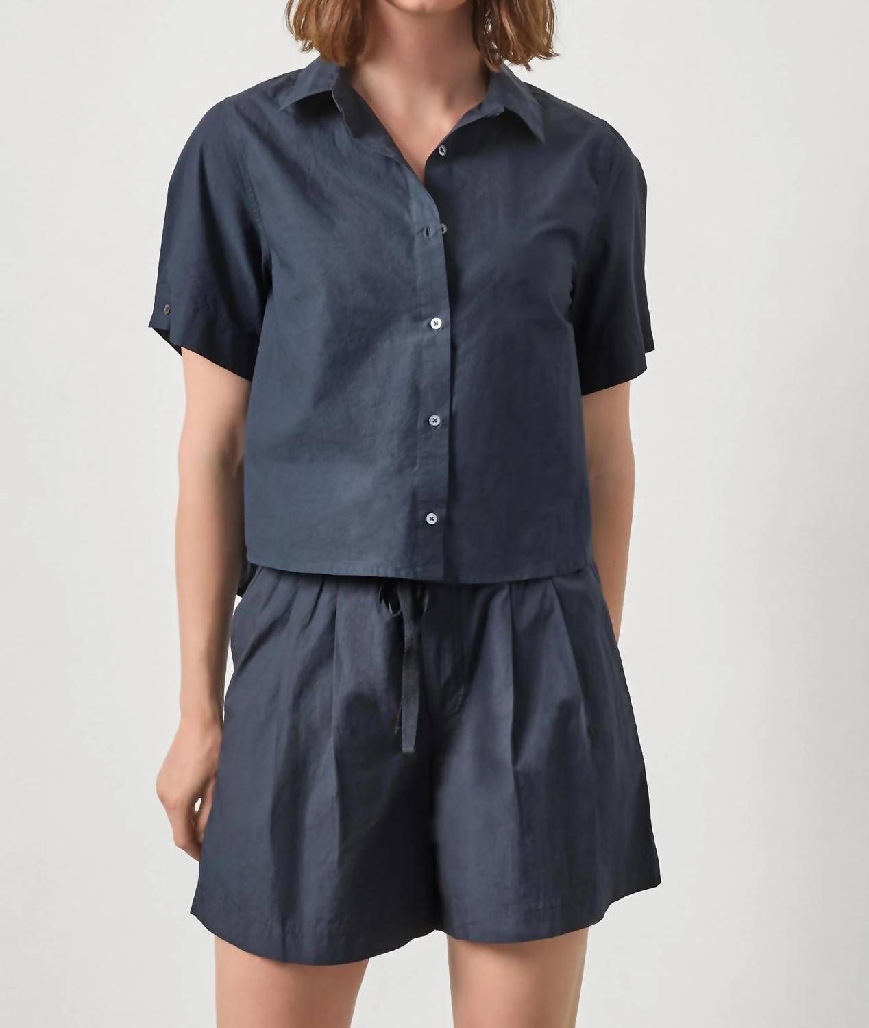Lilla P - Folded Sleeve Button Down Shirt