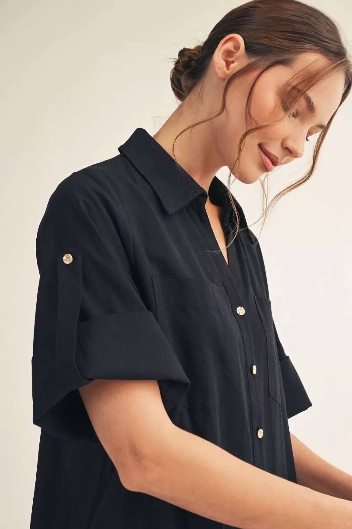 Jodifl - Women's Button Down Midi Dress