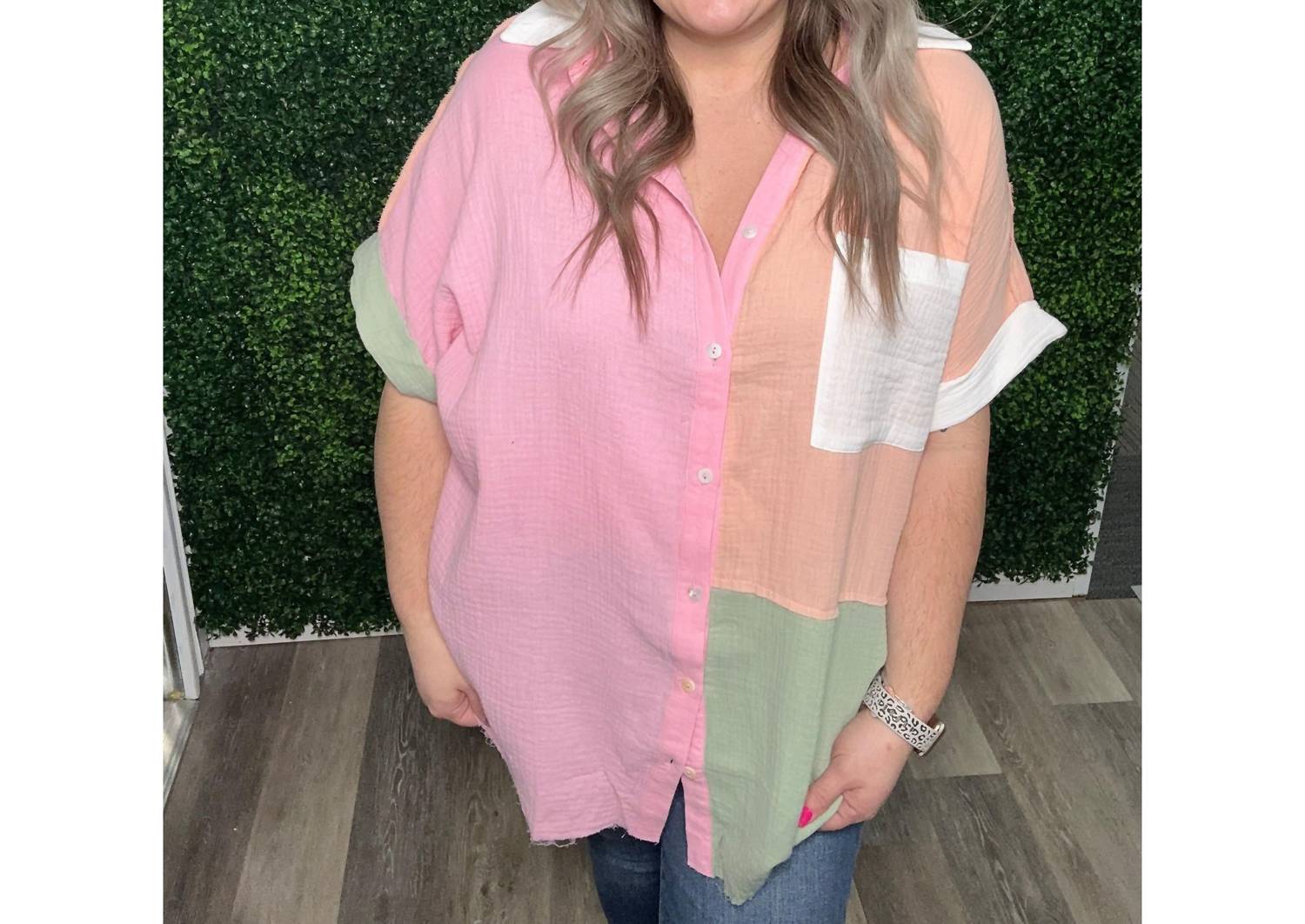 Andree By Unit - Sorbet Button Up Top