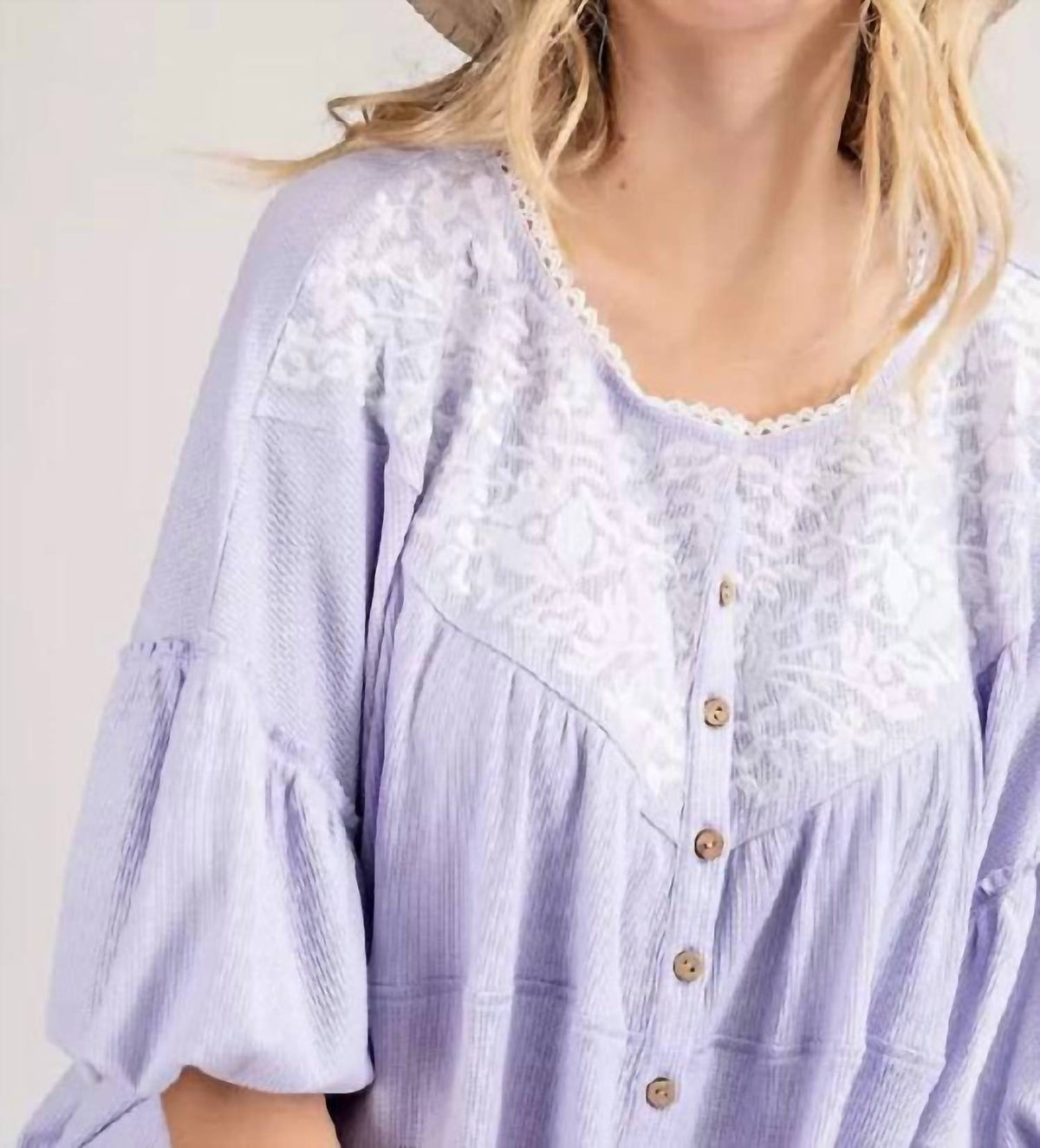 143 Story - Embroidered Dolman Top