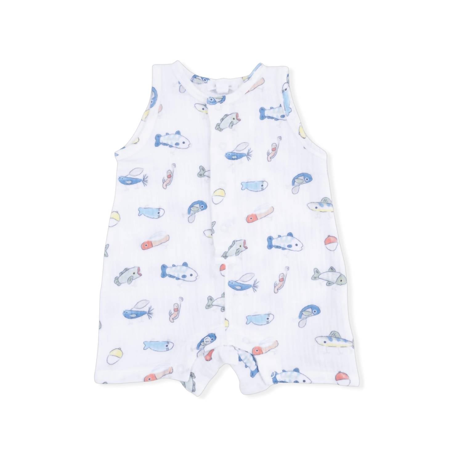 Angel Dear - Kids Fishing Lures Muslin Sleeveless Shortie Romper