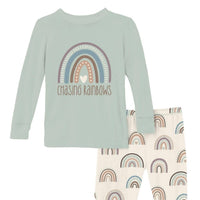 Kickee - Kid's Long Sleeve Graphic Tee Pajama Set