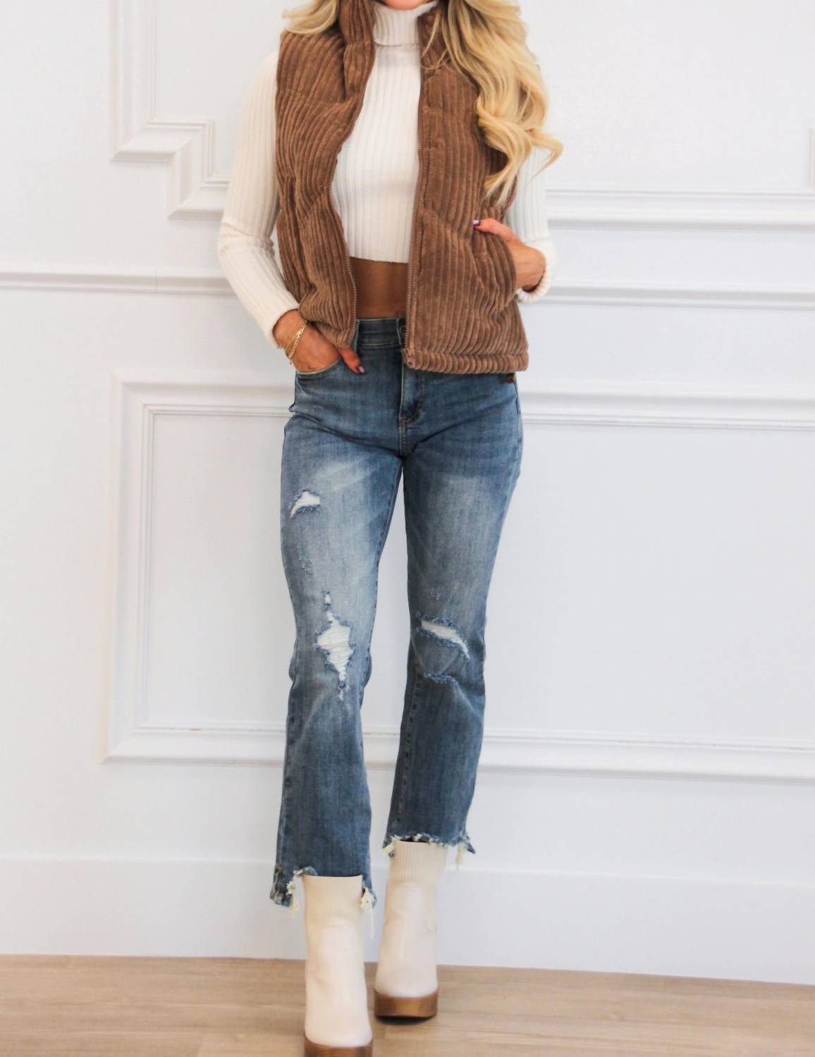 Special A - Jayme Distressed Straight Leg Jeans