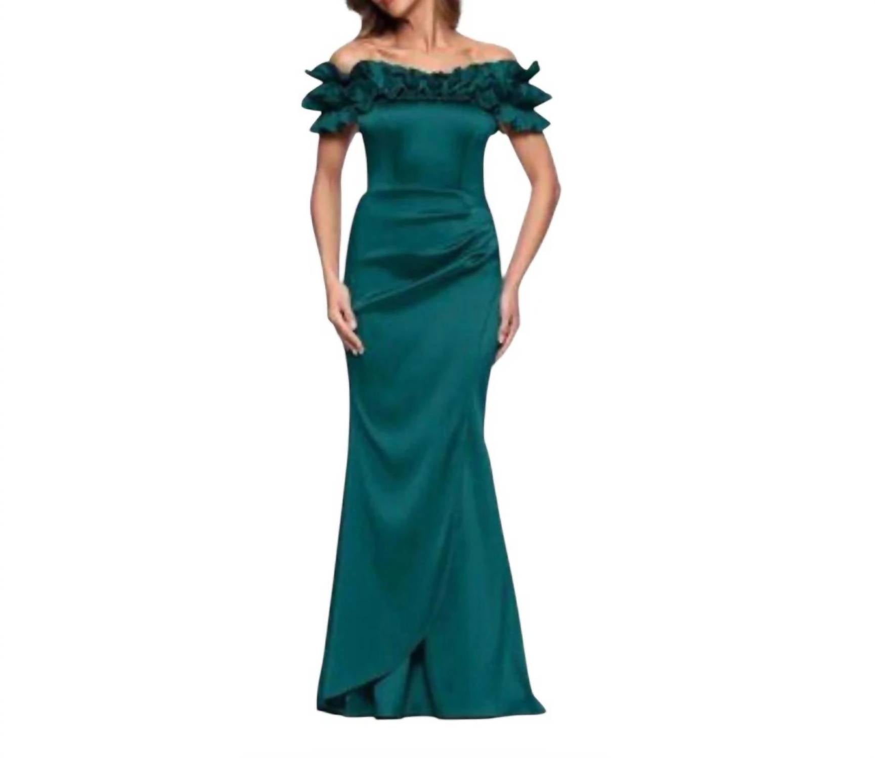 Xscape - Off-shoulder Ruffle Mermaid Formal Gown