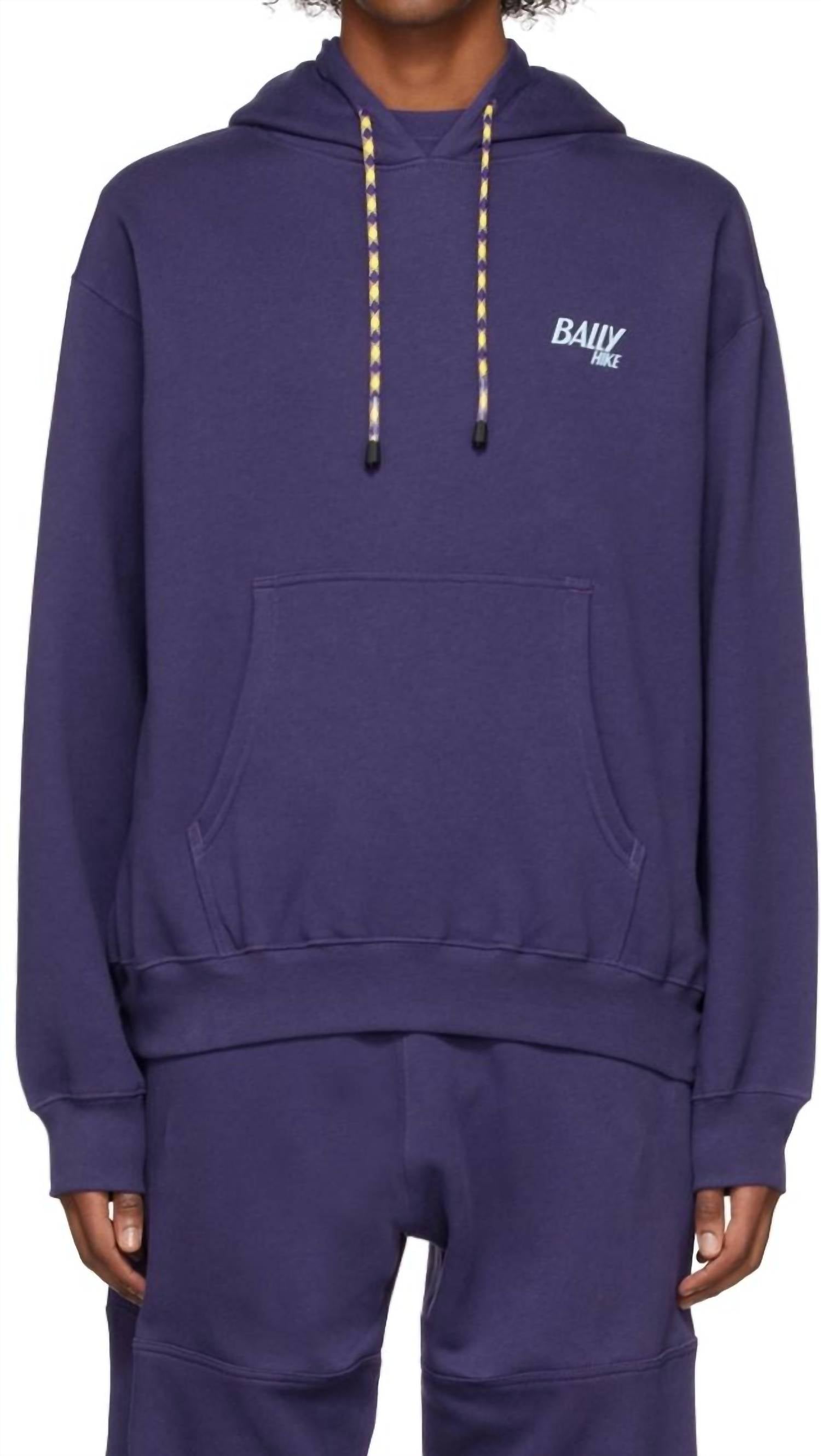 BALLY Unisex Hike Organic Cotton Hooded Sweatshirt in purple - men's shirt