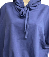 RAE MODE Women's Cloud Nine Cropped Hoodie in navy blue - women's top - detail view