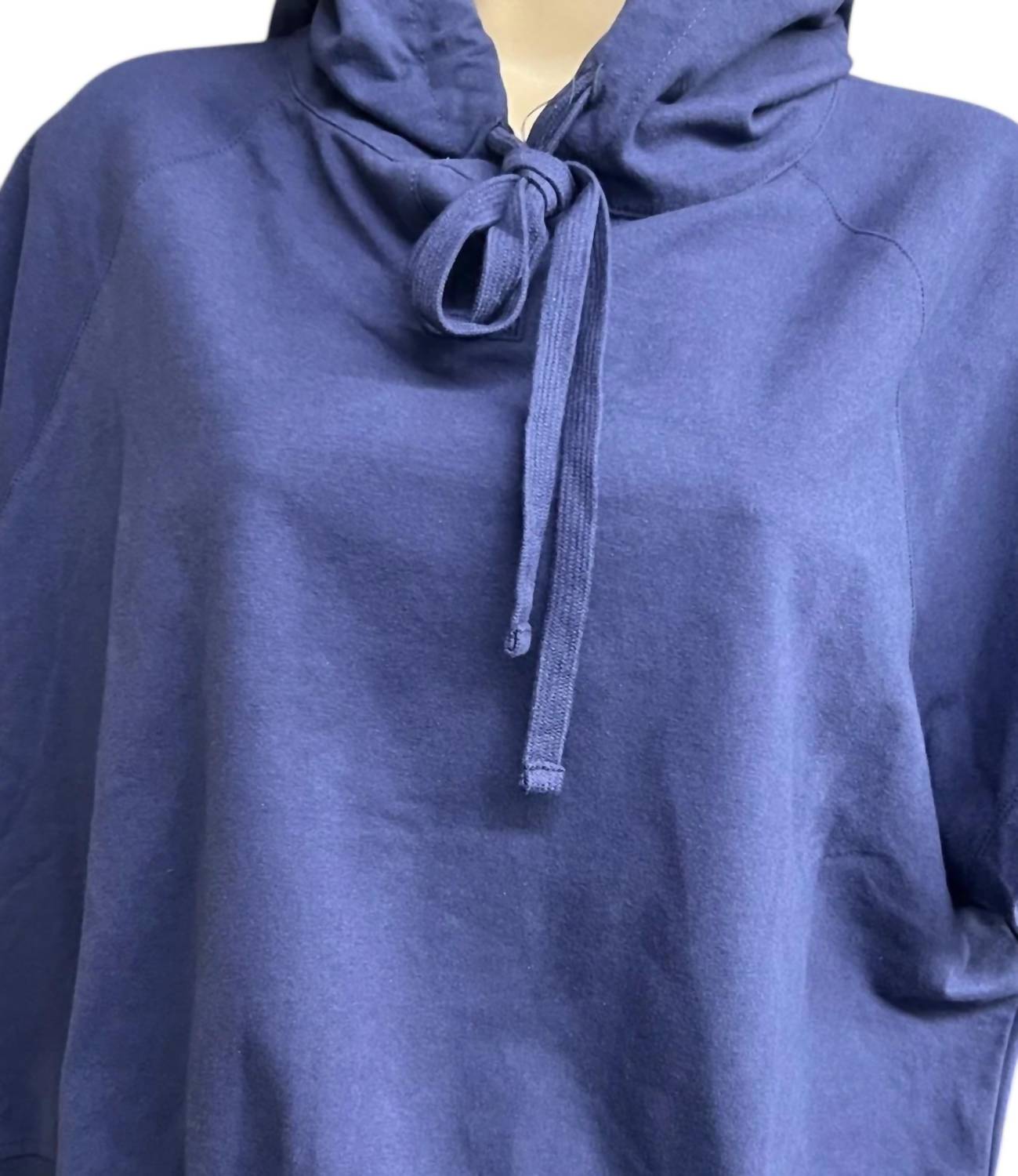RAE MODE Women's Cloud Nine Cropped Hoodie in navy blue - women's top - detail view