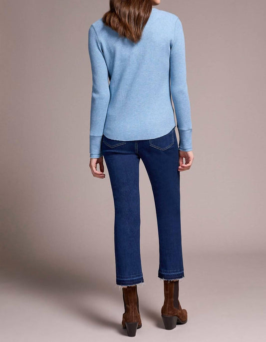 Tribal - Brushed Waffle Knit Henley Long Sleeve Top