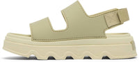 SOREL Women's Kinetic Sunchase Ankle Strap Sandals in dusty twill light aloe - women's sandal - detail view
