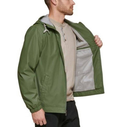 Club Room - Rubberized Rain Hoodie/windbreaker Jacket