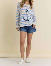 Vintage Havana - Anchor's Away Striped Sweater