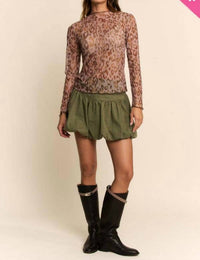 Davi & Dani - Metallic Sheer Mesh Top