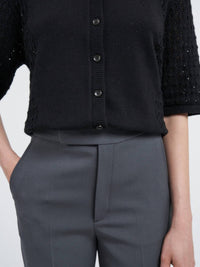 Maria McManus High Waisted Crop Trouser in steele grey - women's pants - alternate view