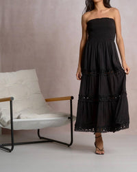 Elan - Turks Strapless Maxi Dress with Crochet Detail