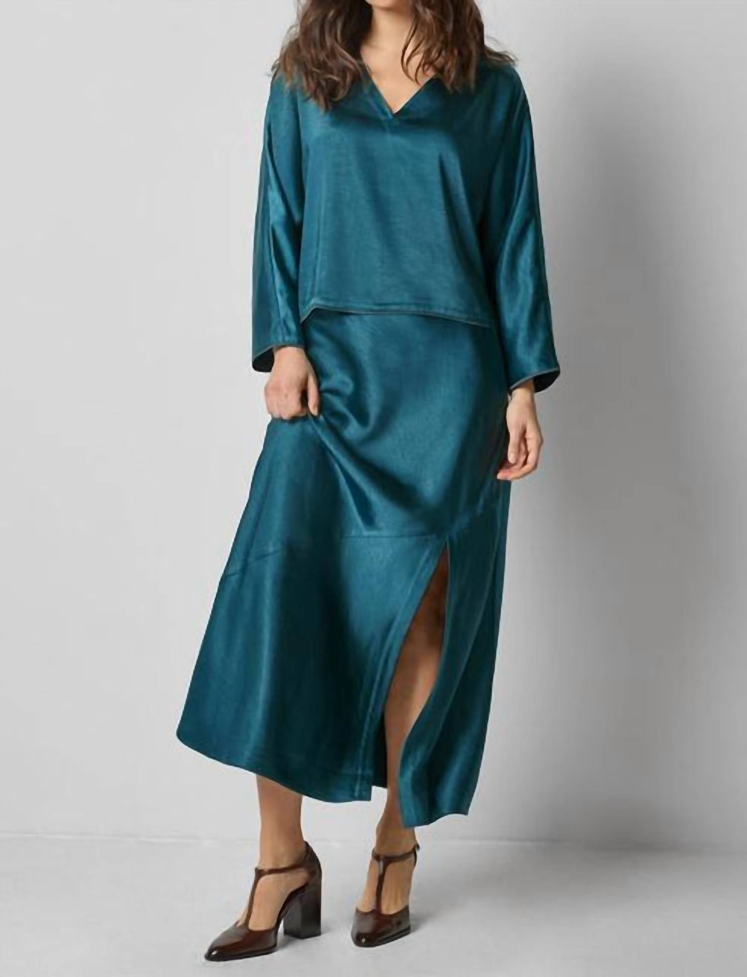 Lilla P - Satin V Neck Dolman Top