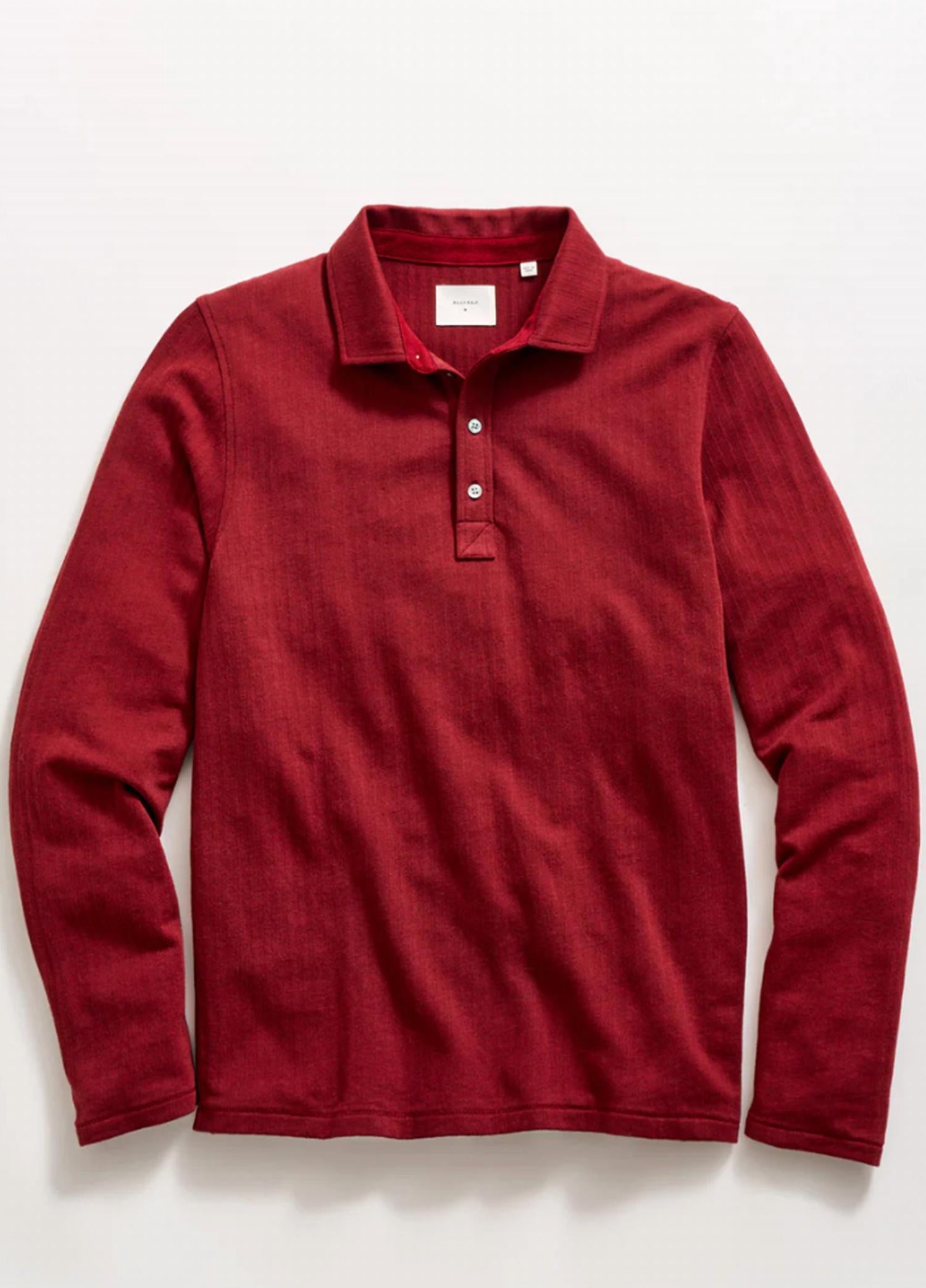 Billy Reid - Herringbone Long Sleeve Polo