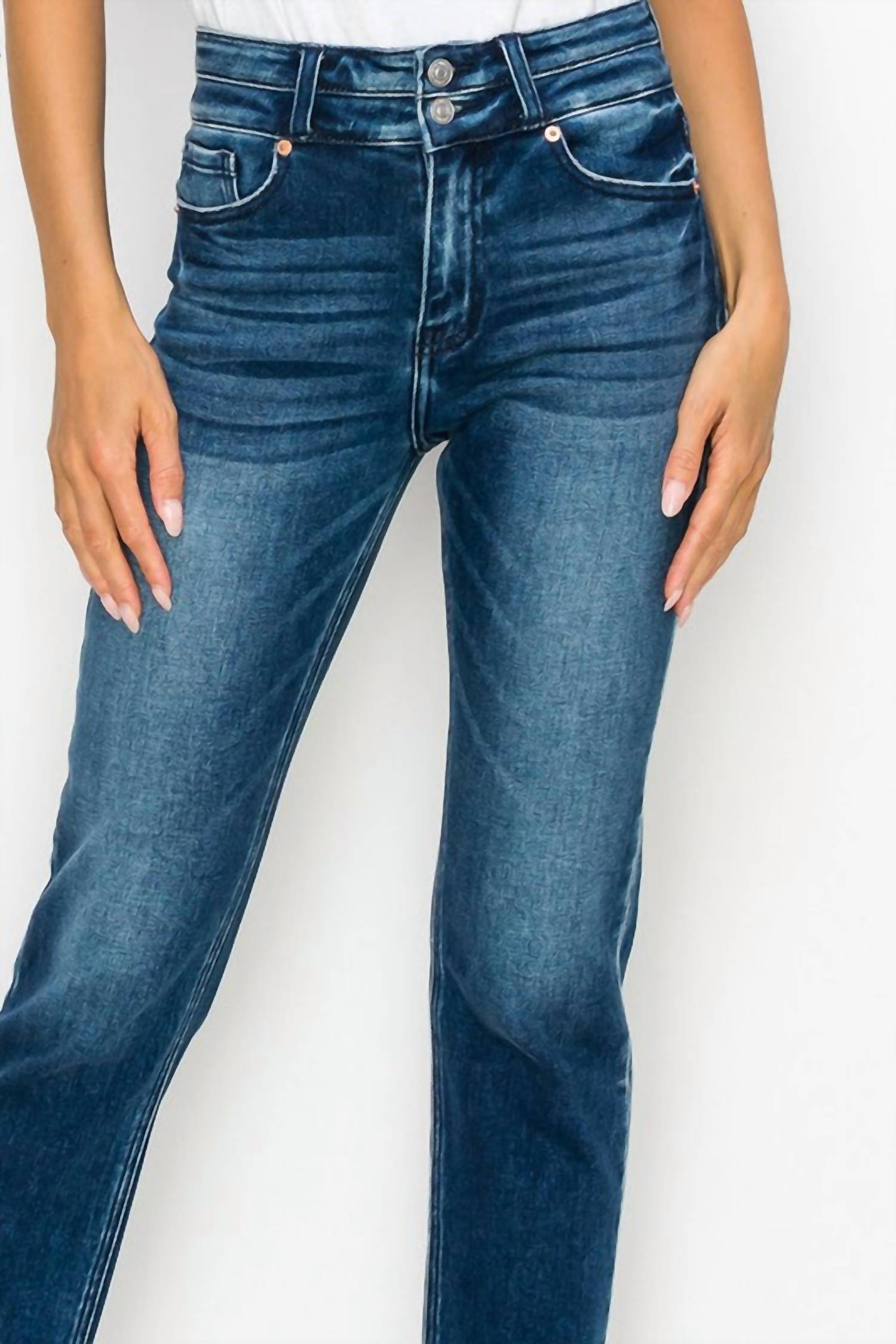 Artemis Vintage - High Rise Stretch Double Waist Band Jeans - Plus