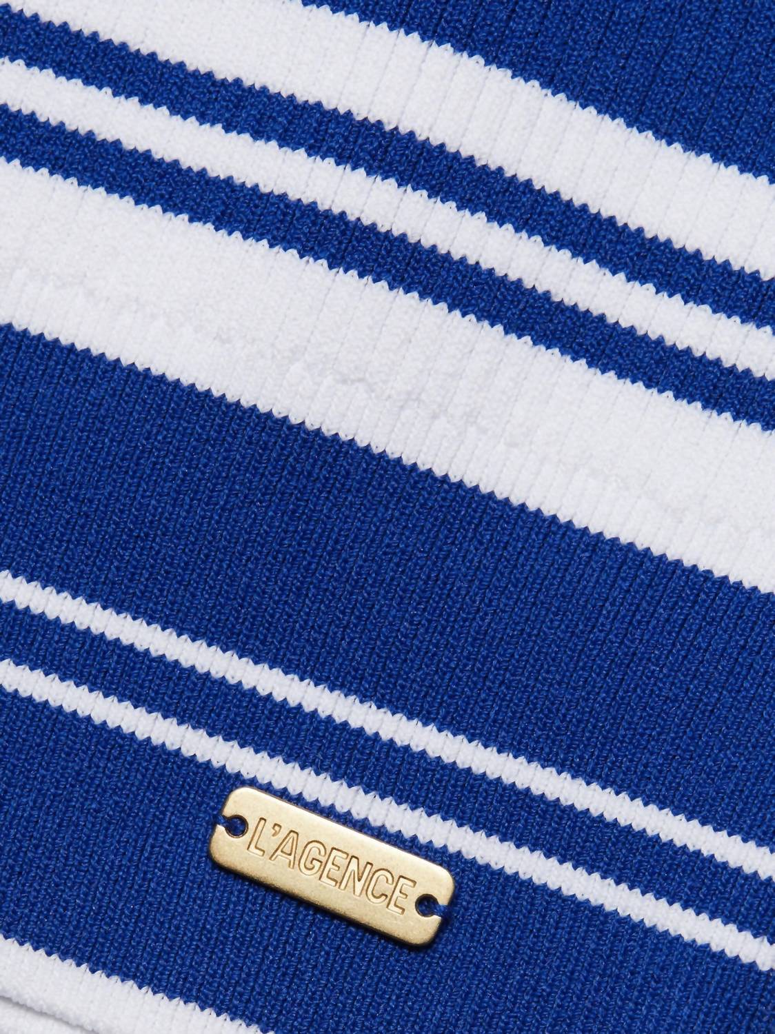 L'Agence - Yukio Striped Cropped Crewneck Top