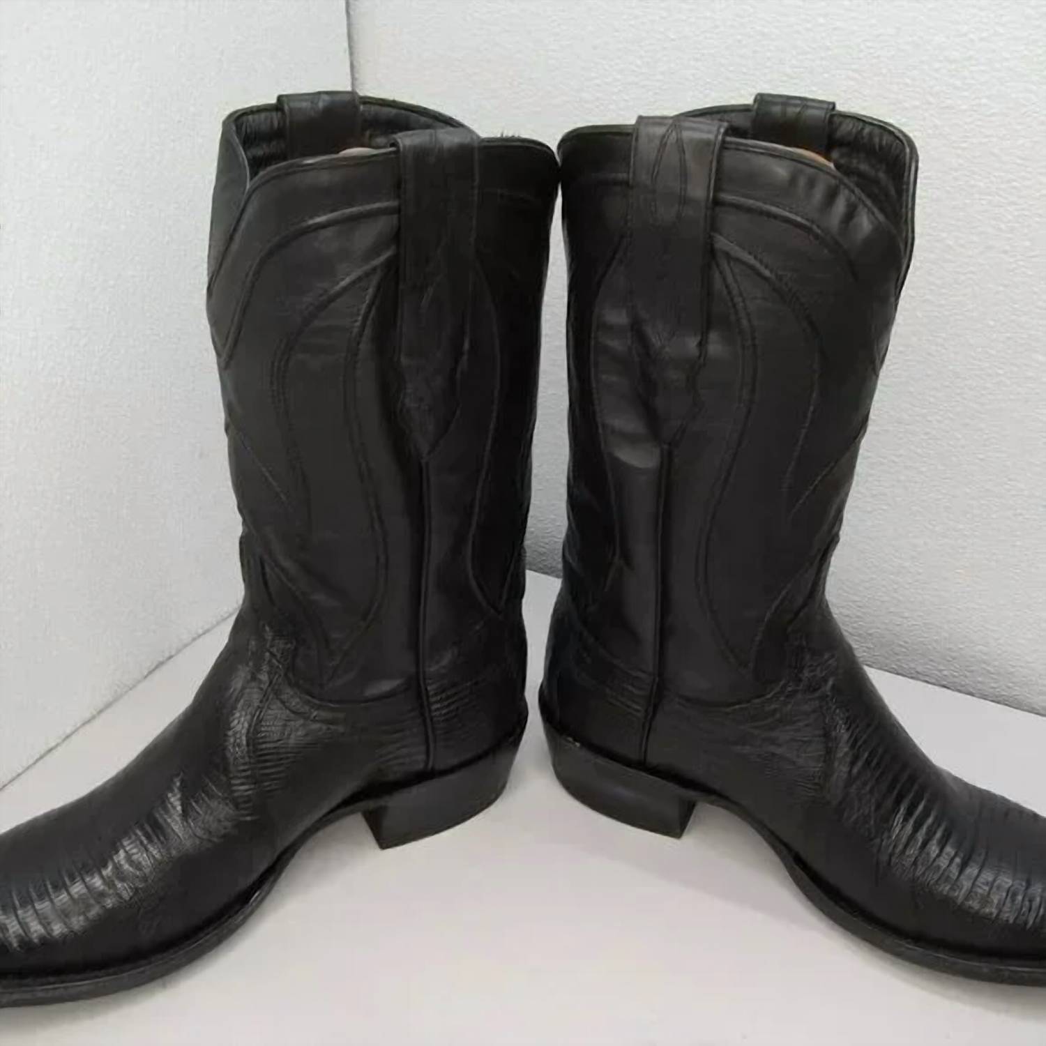 Allens Boots Men's Teju Lizard Western Cowboy Boots - Wide in black - men's boots
