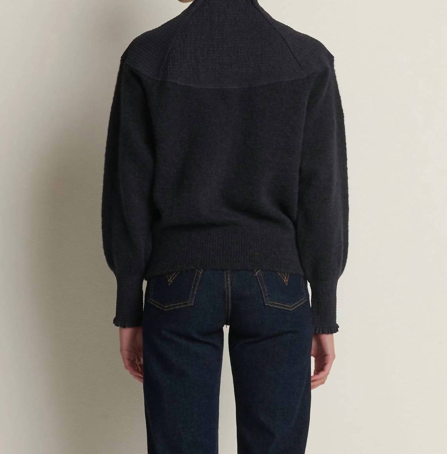 Nation LTD Babette Long Sleeve Sweater in night sky - women's sweater - detail view